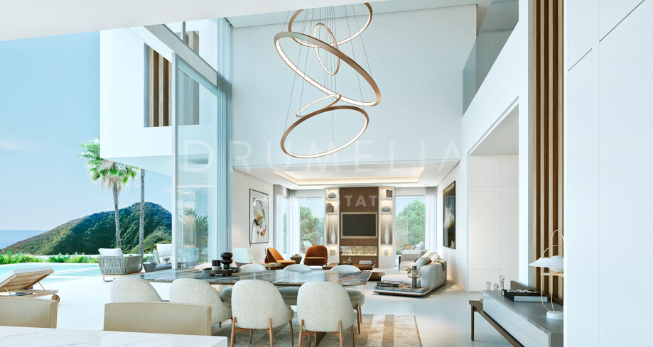 Brand-new modern and eco-friendly luxury villa with lake and mountain views for sale in Ojen