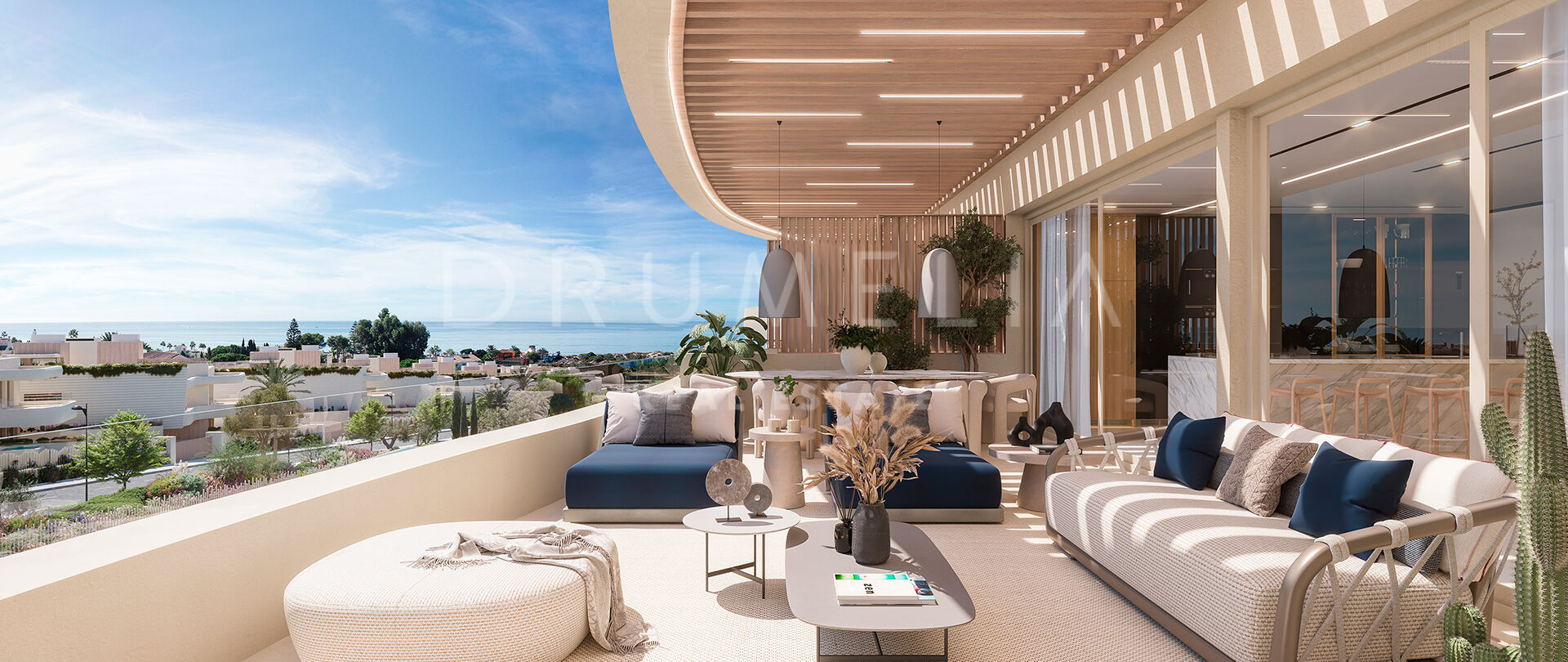 Modern seaside residences in Las Chapas, Marbella East