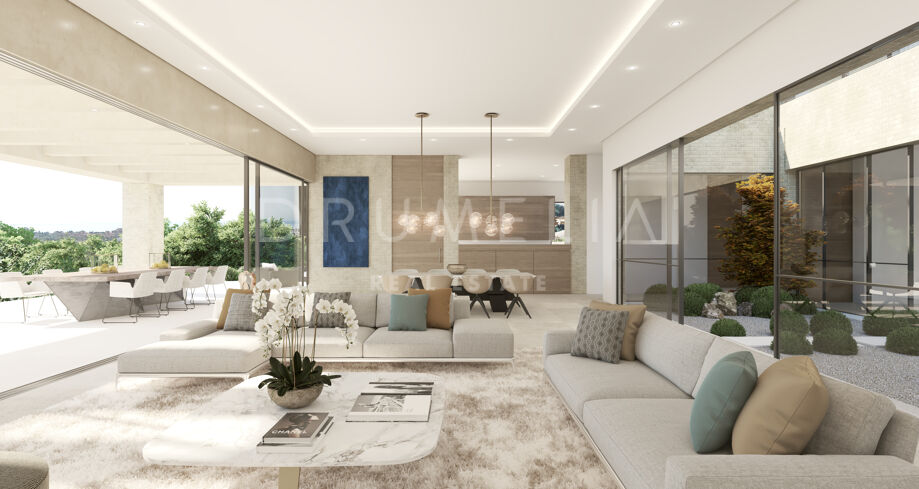 Stylish Frontline Golf New Contemporary House, Los Flamingos Golf, Benahavis