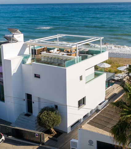 New Stunning Frontline Beach Modern Luxury House, Costabella, Marbella East