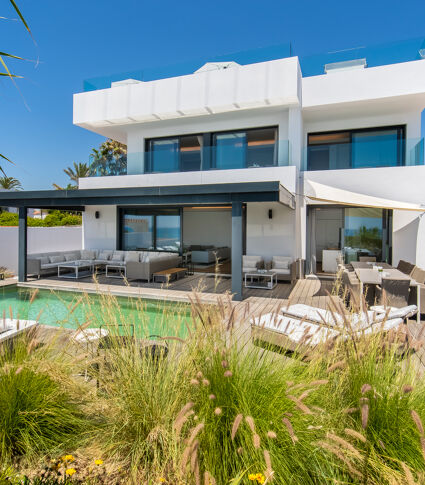 New Stunning Frontline Beach Modern Luxury House, Costabella, Marbella East