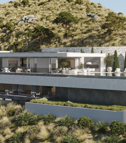 Gloednieuwe duurzame luxe villa met panoramisch uitzicht op zee in Real de La Quinta, Benahavis