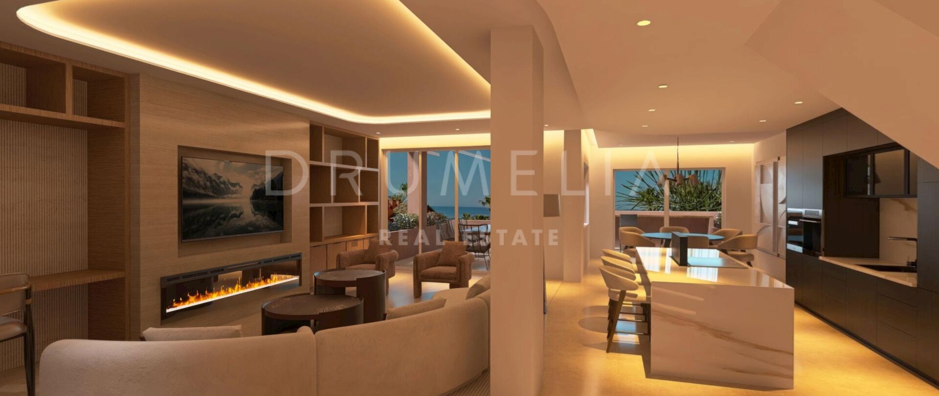 Duplex-Penthouse in Torre Bermeja mit Meerblick, privatem Jacuzzi, Sauna & luxuriösen Annehmlichkeiten.