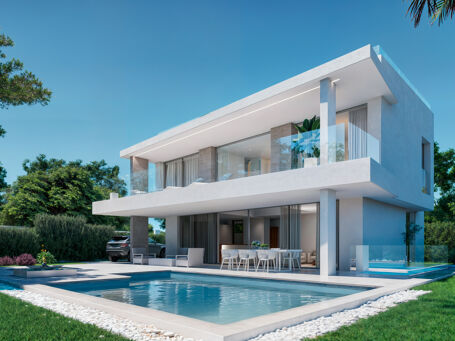 Contemporary villa for sale in Estepona with rooftop solarium