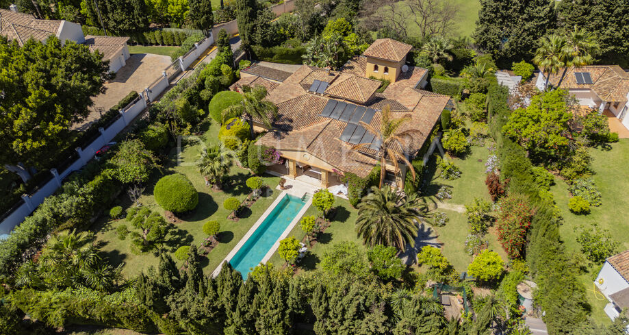 Villa med Andalusisk Patio och Rymliga Terrasser i Guadalmina Baja