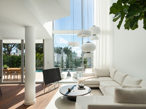 Parhusvilla i Sierra Blanca, Marbella Golden Mile med havsutsikt och solarium