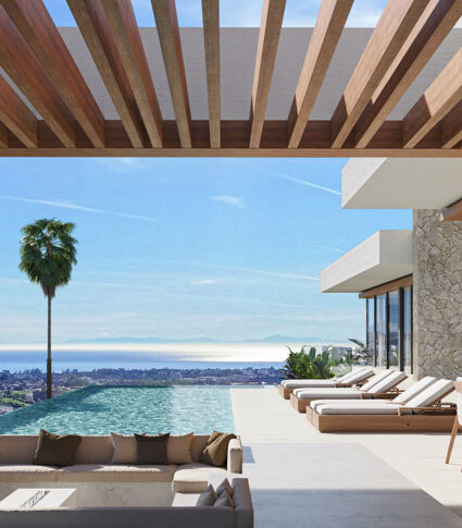 Современная роскошь и вид на море в El Herrojo Alto in Benahavís