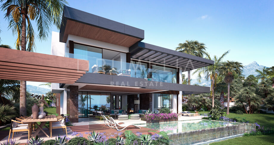 Proyecto de Villa de Lujo sobre plano con Vistas al Mar y a la Montaña y las mejores Amenidades, en el corazón de Nueva Andalucía