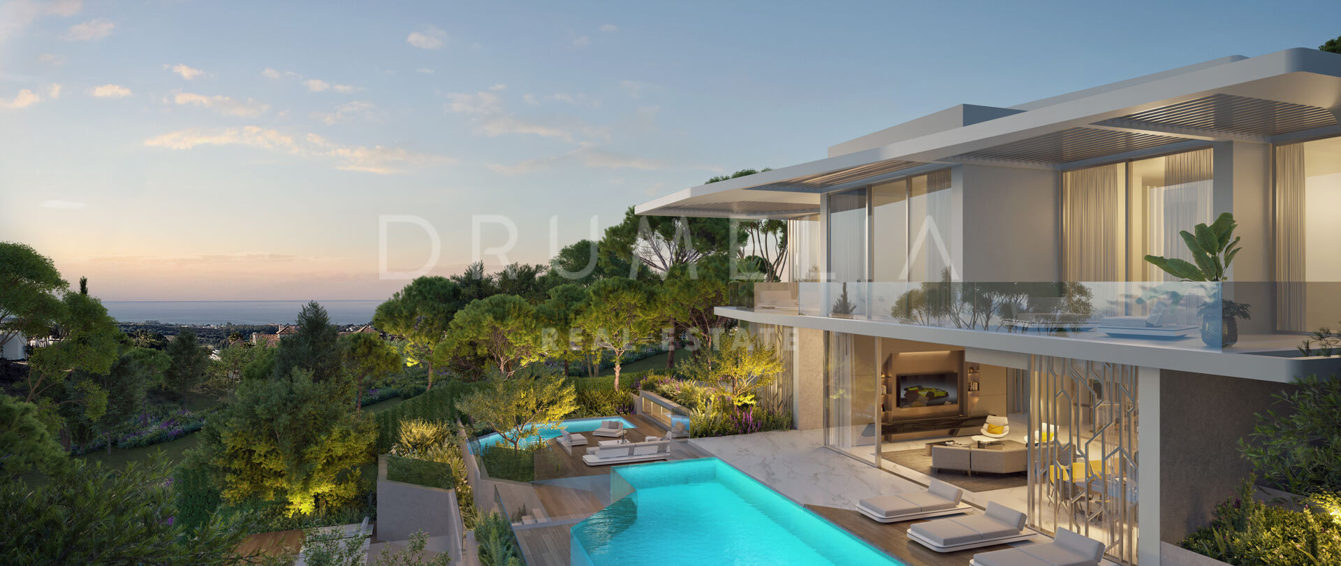 Brand-new stunning contemporary style high-end villa for luxurious living in La Alqueria, Benahavís