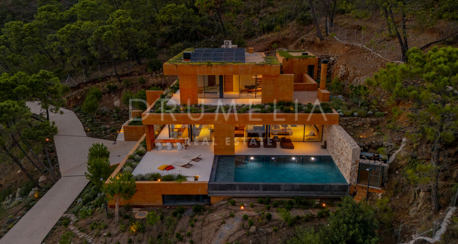 Total Privacy and Views in a Bold Hillside Villa in Monte Mayor Benahavis