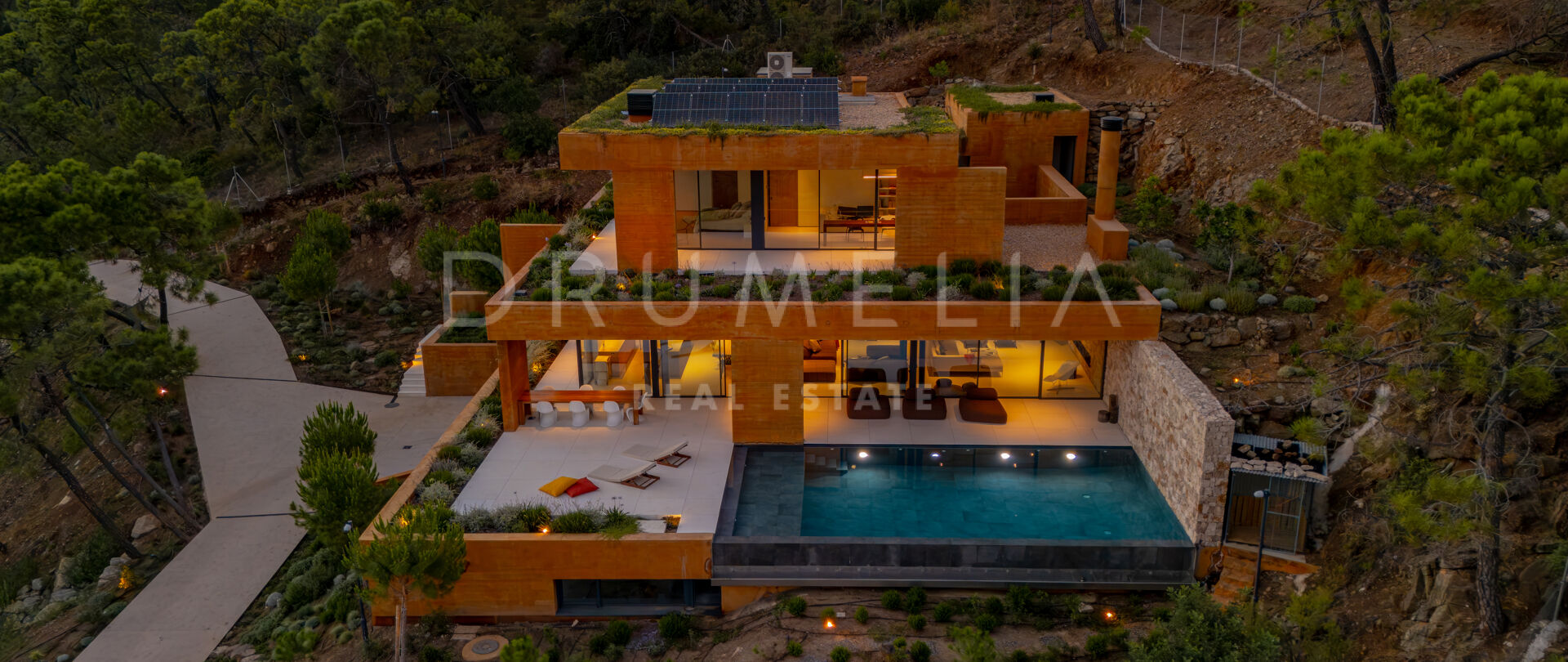 Total Privacy and Views in a Bold Hillside Villa in Monte Mayor Benahavis