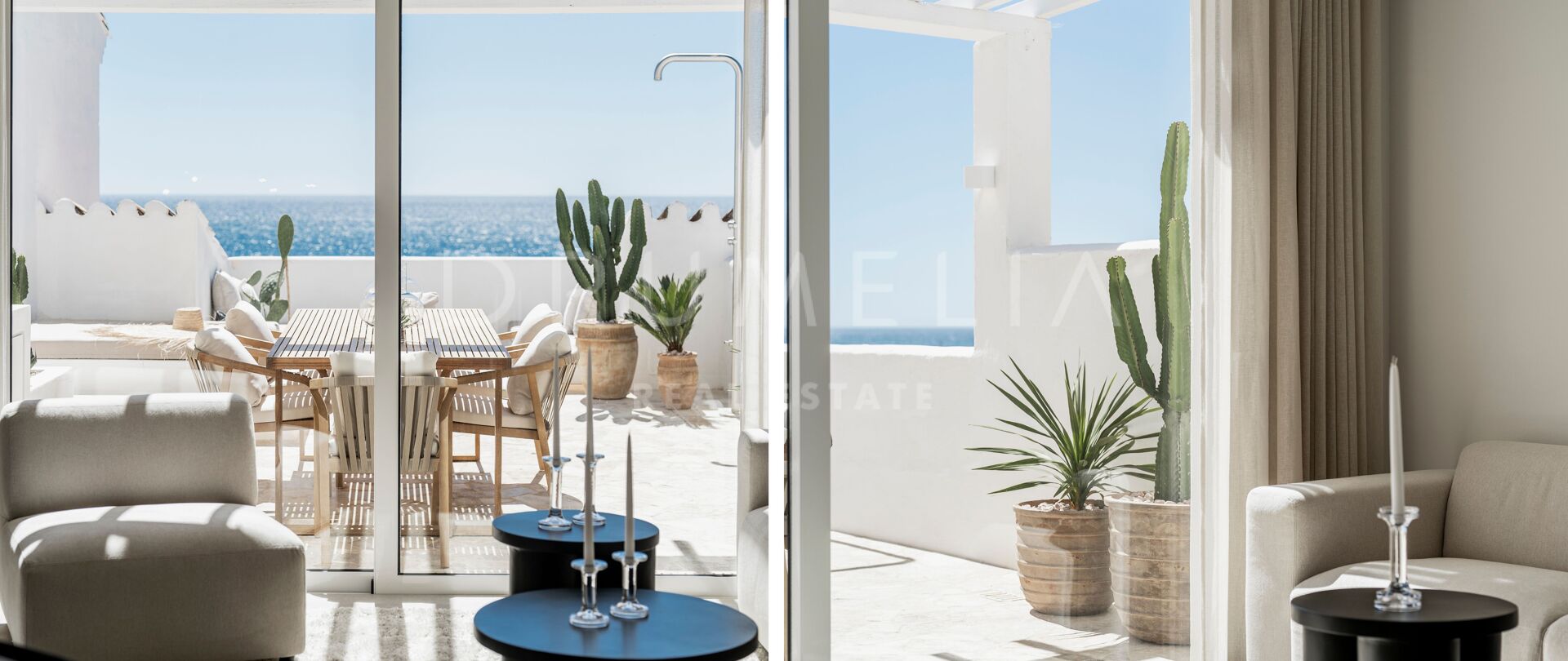 Eksklusiv leilighet i penthouse-stil med panoramaterrasse og fantastisk utsikt over Middelhavet i Puerto Banús