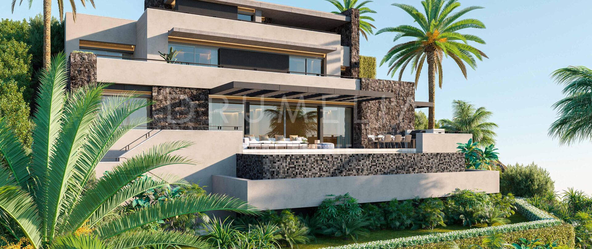 Villa contemporaine avec vue panoramique sur la mer à El Rosario, Marbella Est