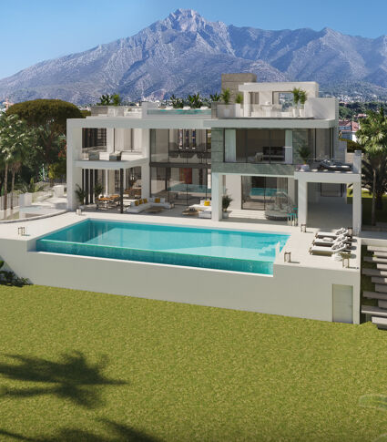 Contemporary Sea-View Villa Project in a Gated Community on Marbella’s Golden Mile