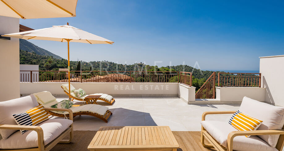 Uitzonderlijk duplex penthouse met weids uitzicht op zee en bergen in Almazara Hills