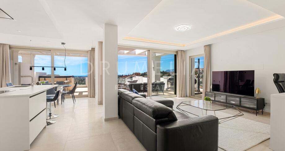 3-pokojowe mieszkanie z panoramicznym widokiem na morze i góry w 9 Lions Residences, Nueva Andalucía