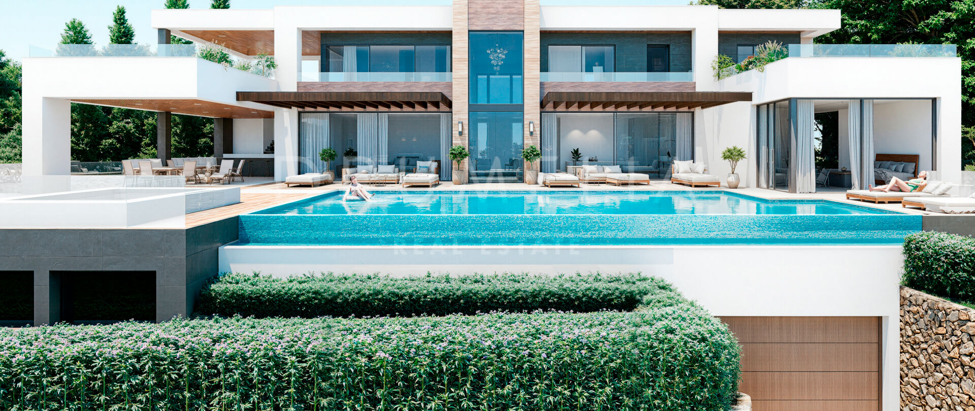 Współczesna willa z 6 sypialniami w budowie z widokiem na morze i góry, prywatny basen i rozległe obszary rekreacyjne w Nueva Andalucía, Marbella