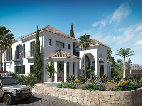 Projet villa de 6 chambres sur un terrain de 2 273 m2 avec 1 038 m2 construit, piscine privée, grandes terrasses et aménagement flexible à Nueva Andalousie, Marbella