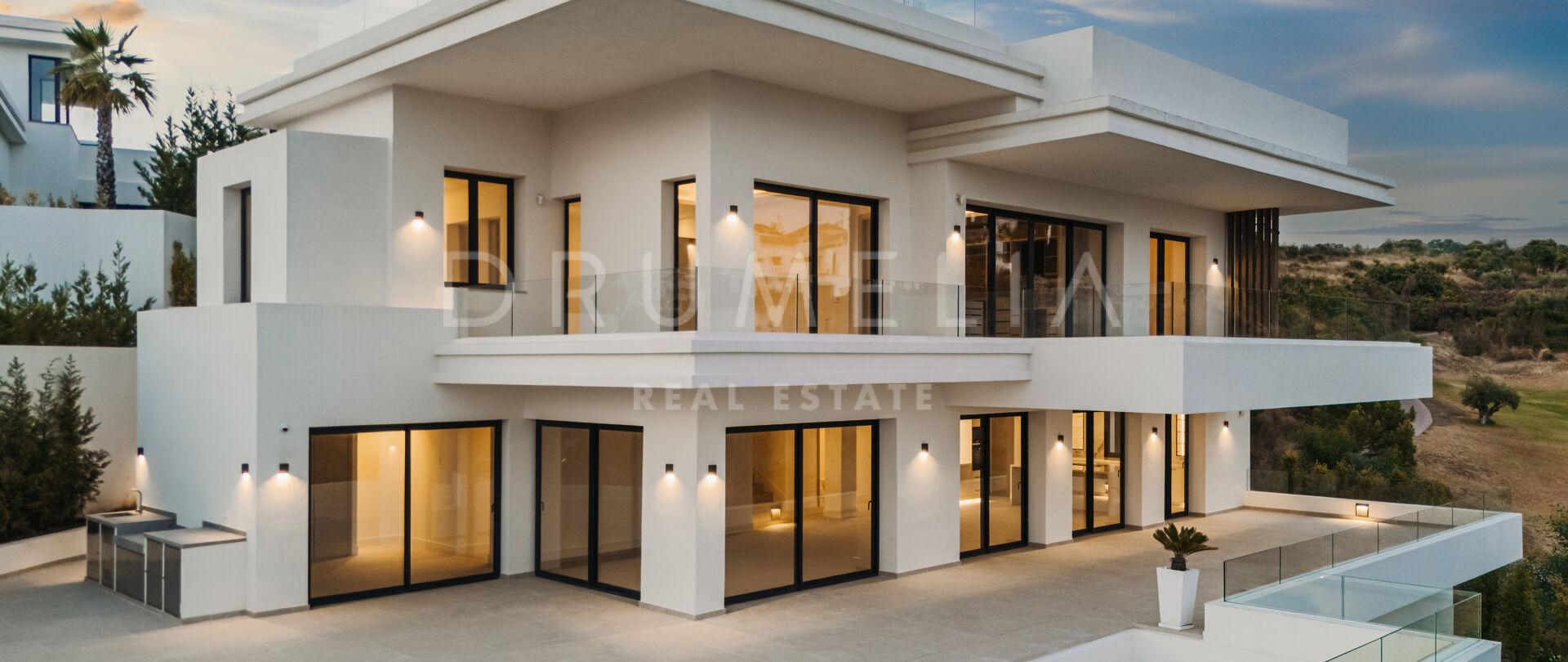 Modern Villa with Panoramic Sea & Golf Views in La Resina Golf, Estepona East