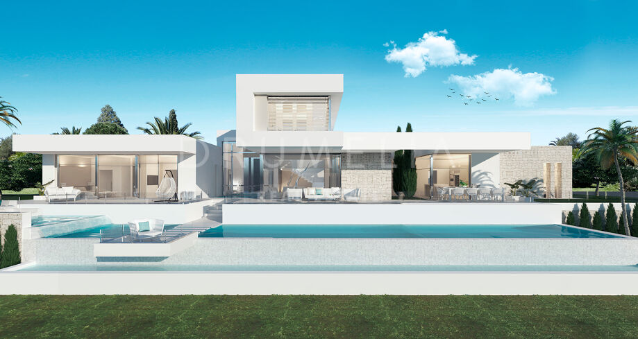 Luxuriöse moderne Villa in Los Flamingos mit Meerblick