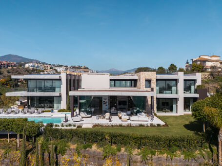 Gloednieuwe prachtige moderne luxe villa met panoramisch zeezicht in The Hills, La Quinta, Benahavís