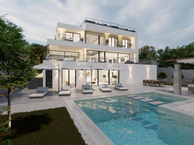 Modern villaproject met zwembad en solarium in Elviria, Marbella Oost