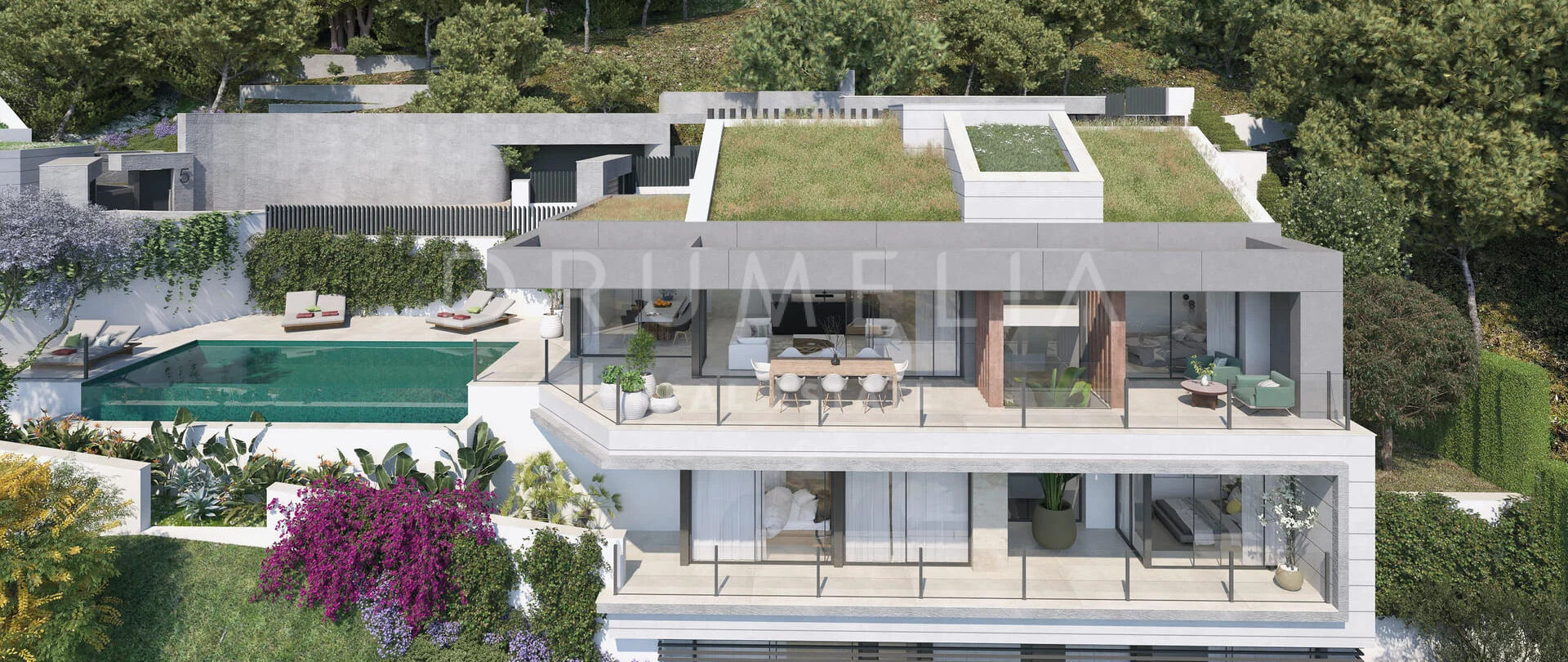 Modern lyxvilla med öppen utsikt över Medelhavet