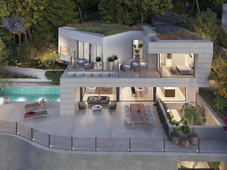 Exclusieve moderne villa met panoramisch uitzicht en mediterraan design