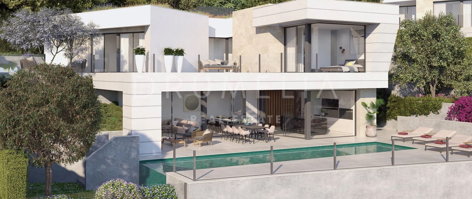 Moderne luxe villa met panoramisch uitzicht in de heuvels van Málaga