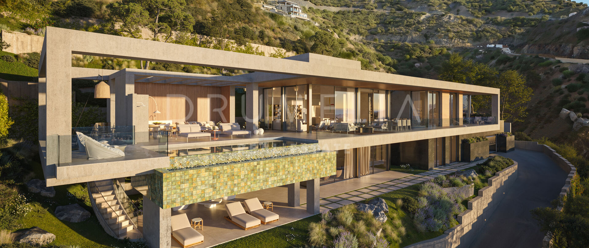 Villa contemporánea en Real de La Quinta con vistas panorámicas al mar