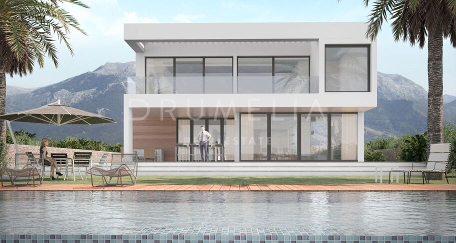 Gloednieuwe villa in moderne stijl met zeezicht dichtbij de golfbaan in La Cala de Mijas