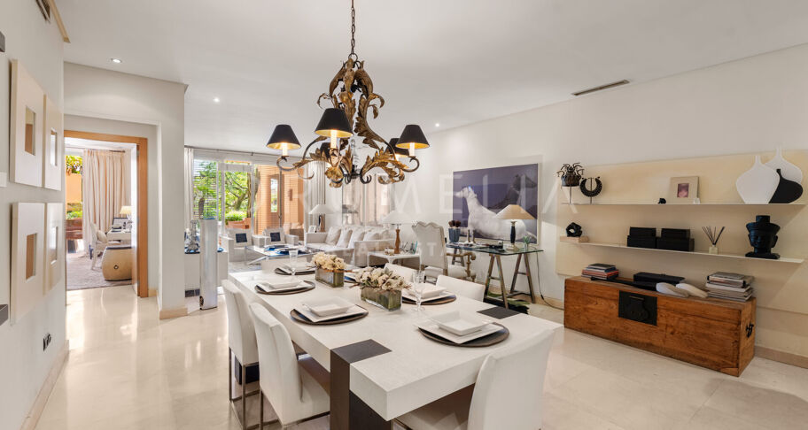 Spacious ground-floor apartment with private garden in Mansion Club, Golden Mile – Marbella