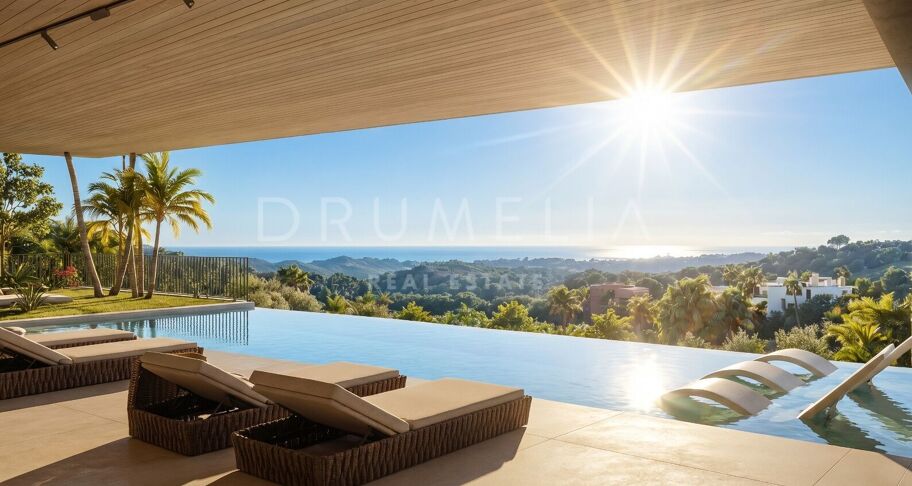 Villa contemporánea de obra nueva con vistas panorámicas al mar en Monte Mayor