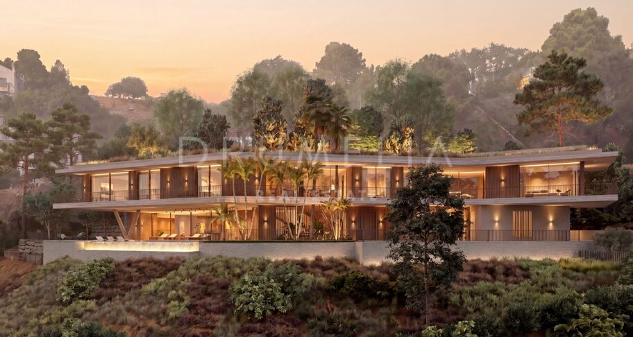 Villa contemporánea de obra nueva con vistas panorámicas al mar en Monte Mayor
