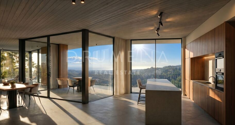 Villa contemporánea de obra nueva con vistas panorámicas al mar en Monte Mayor