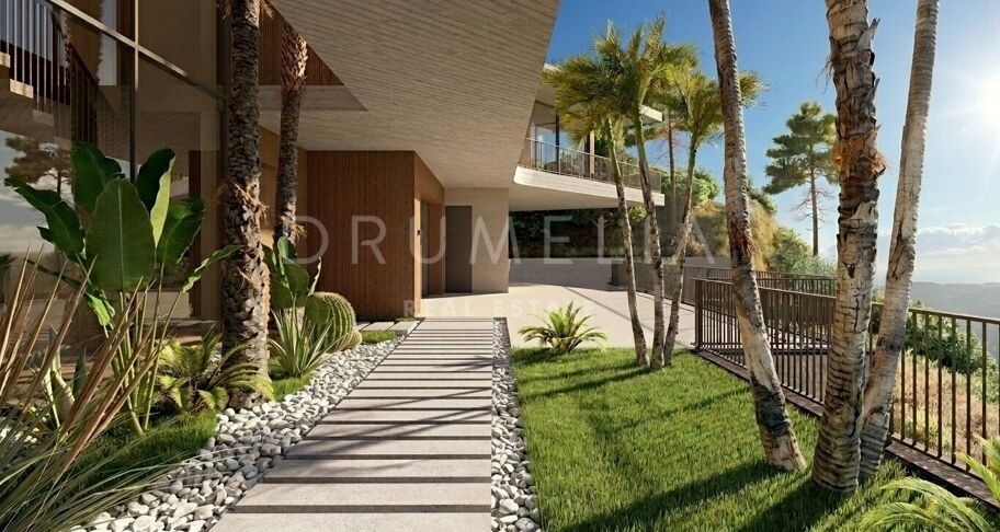 Villa contemporánea de obra nueva con vistas panorámicas al mar en Monte Mayor