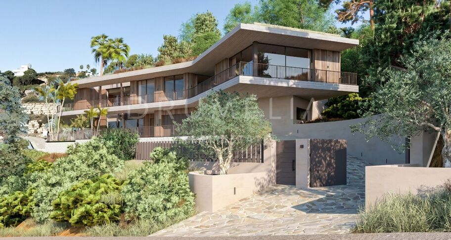 Villa contemporánea de obra nueva con vistas panorámicas al mar en Monte Mayor