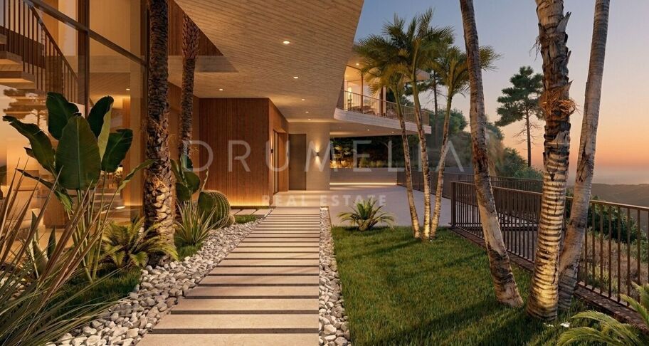 Villa contemporánea de obra nueva con vistas panorámicas al mar en Monte Mayor