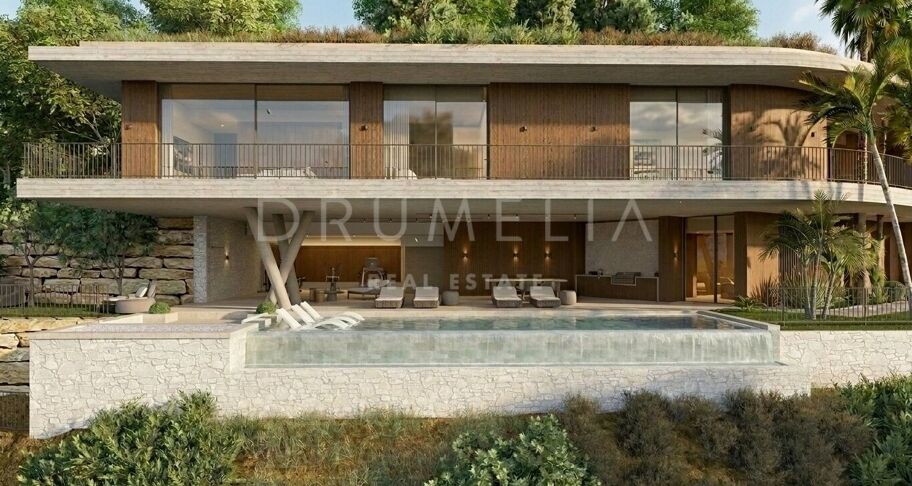 Villa contemporánea de obra nueva con vistas panorámicas al mar en Monte Mayor