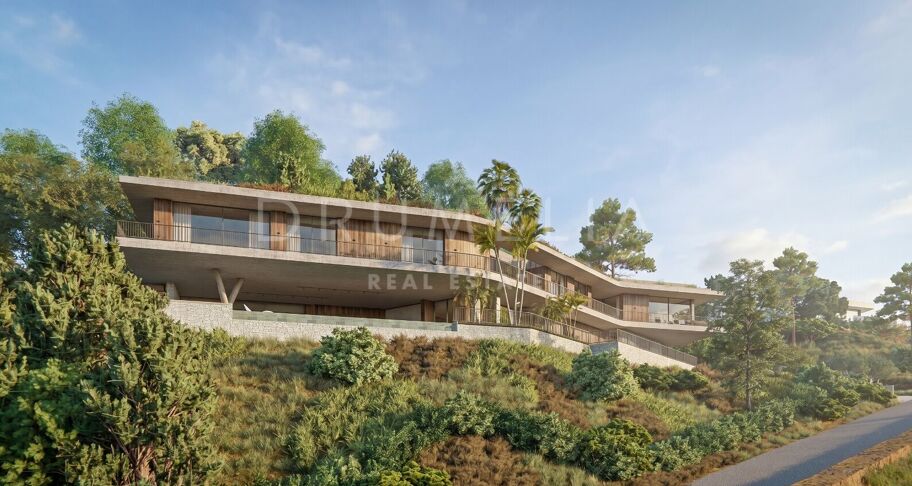 Villa contemporánea de obra nueva con vistas panorámicas al mar en Monte Mayor