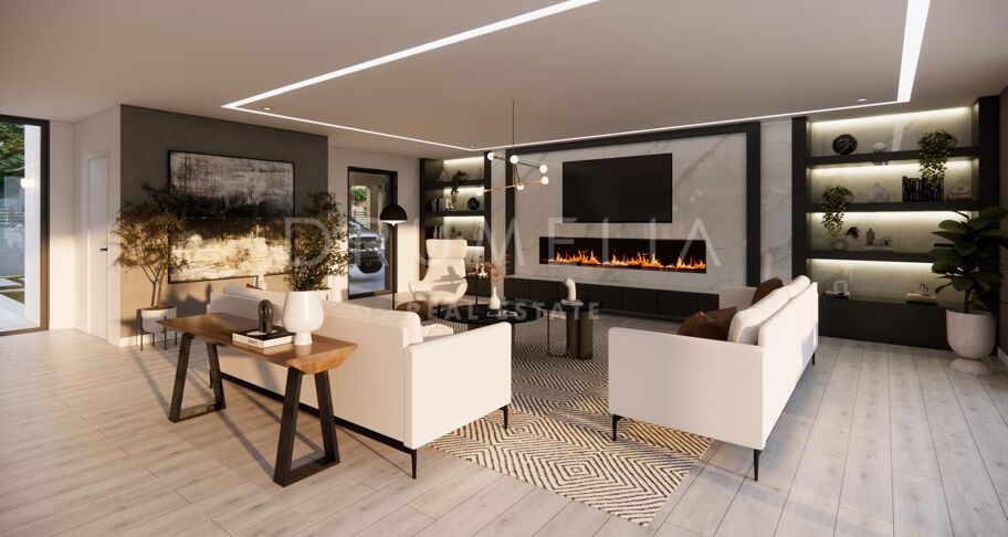 Proyecto de villa contemporánea con piscina y solárium en Elviria, Marbella Este
