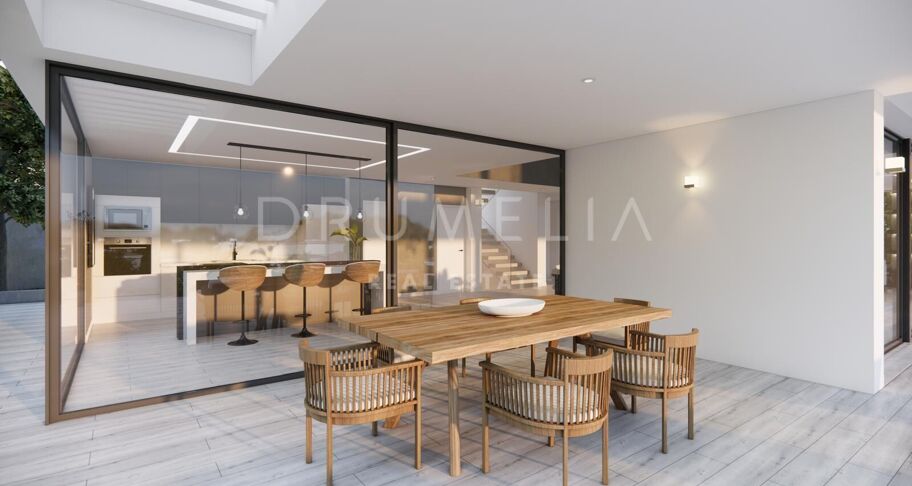 Proyecto de villa contemporánea con piscina y solárium en Elviria, Marbella Este