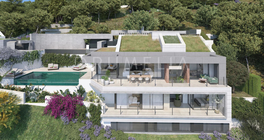 Modern lyxvilla med öppen utsikt över Medelhavet
