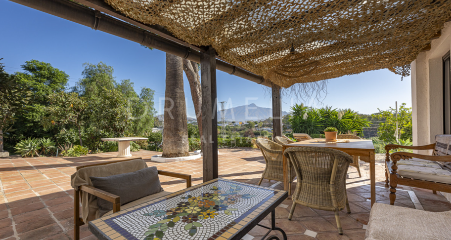 Charmante rustikale Villa in Guadalmina Alta mit Berg- und Seeblick