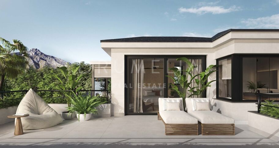 Villa independiente, reformada con diseño oriental en Marbella Hill Club