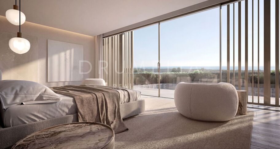 Neubau Villa mit Panoramablick auf das Meer und Gibraltar Ansichten in La Reserva, Sotogrande
