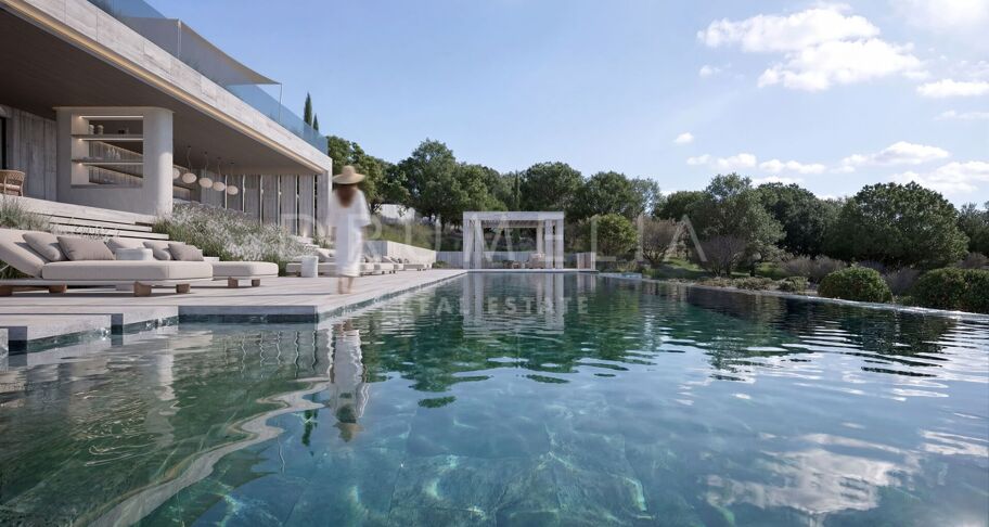 Neubau Villa mit Panoramablick auf das Meer und Gibraltar Ansichten in La Reserva, Sotogrande