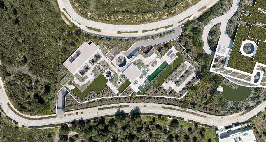 Neubau Villa mit Panoramablick auf das Meer und Gibraltar Ansichten in La Reserva, Sotogrande