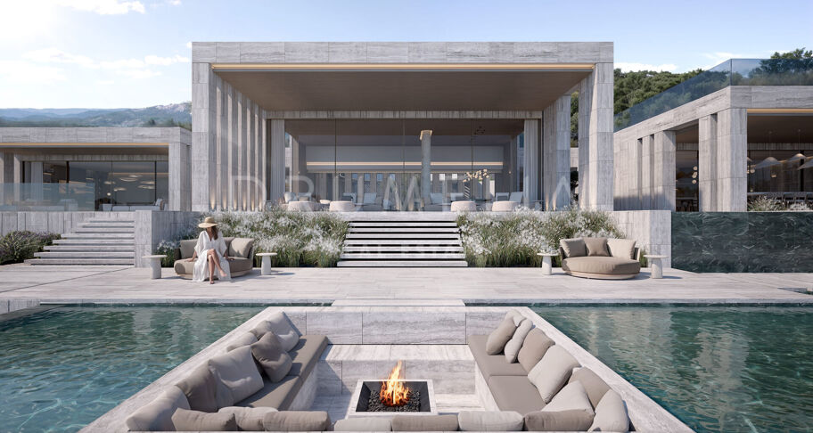 Neubau Villa mit Panoramablick auf das Meer und Gibraltar Ansichten in La Reserva, Sotogrande