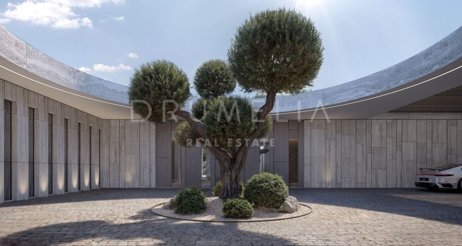 Neubau Villa mit Panoramablick auf das Meer und Gibraltar Ansichten in La Reserva, Sotogrande